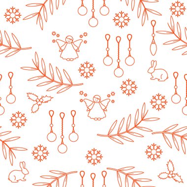 Kış Dikişsiz desen çeşitli yeni yıl ve Noel symb ile