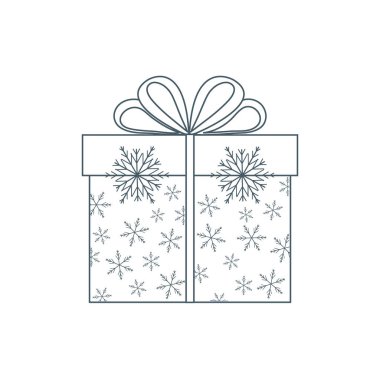 Hediye kutuları vektör çizim l yapılan kar taneleri dekore edilmiştir.