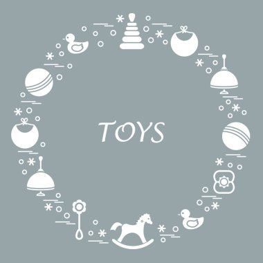 Vektör çizim çocuklar bir daire içinde düzenlenmiş elemanları: whirligi