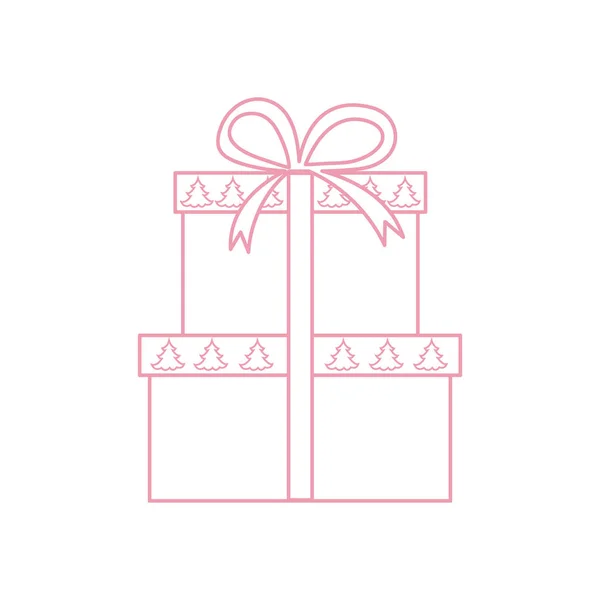 Illustration vectorielle de boîtes cadeaux décorées d'arbres de Noël . — Image vectorielle