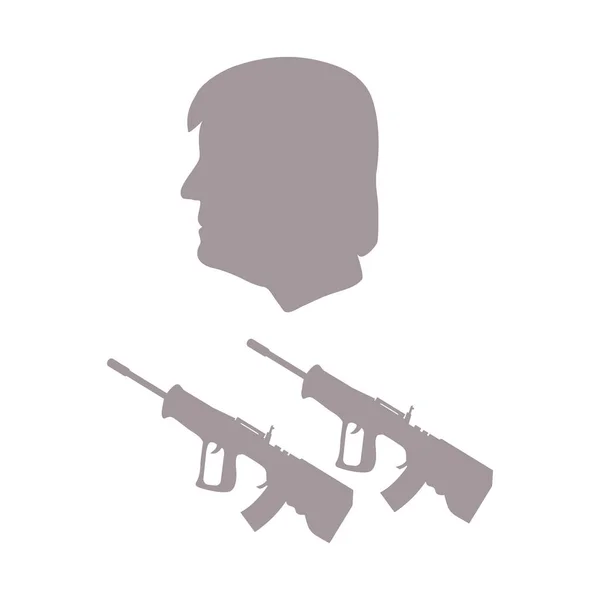 Le président Donald Trump et les fusils . — Image vectorielle