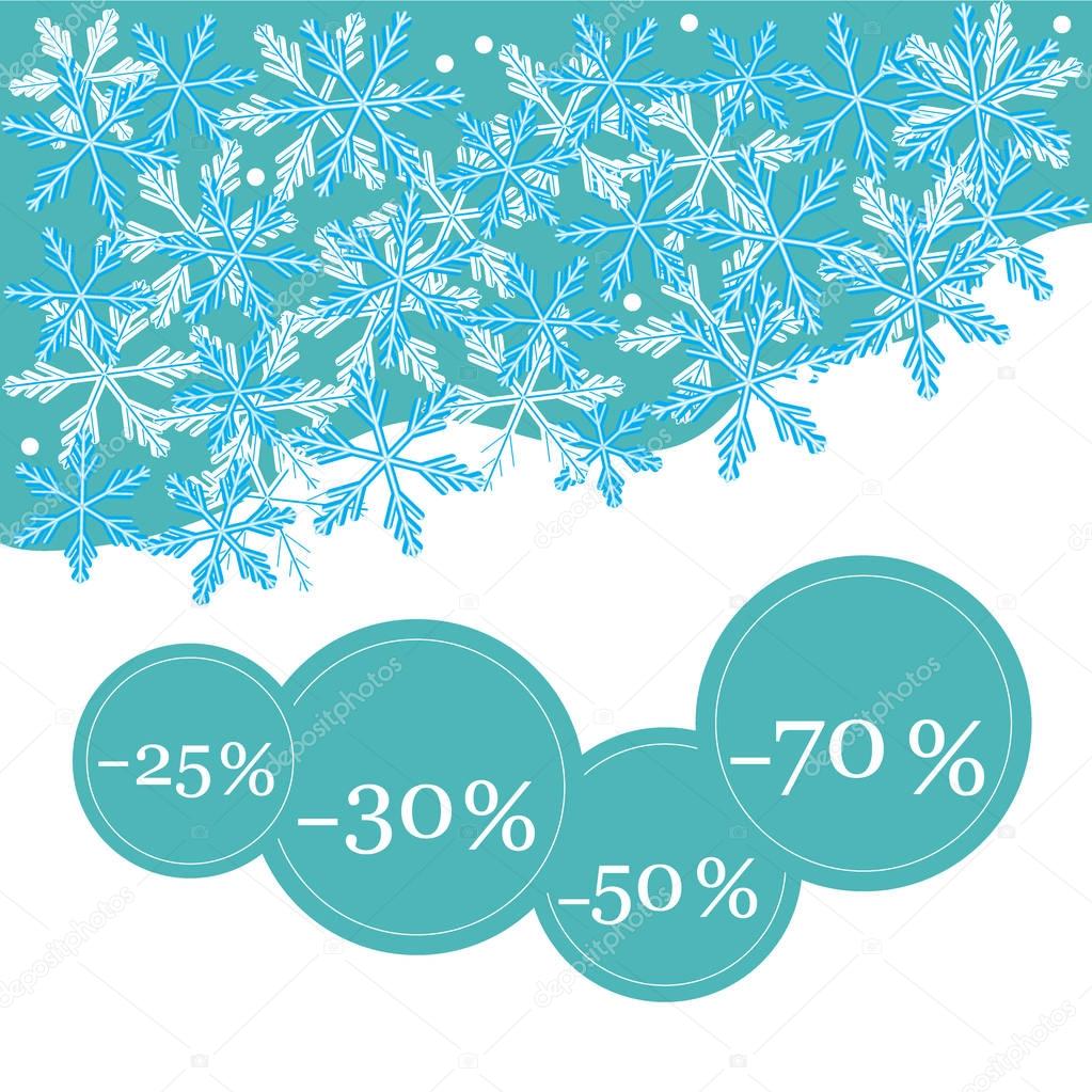 Vector  illustration of various discounts for markets and shops.