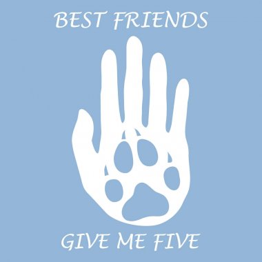 Pençe tutan eller siluet sevimli vektör çizim