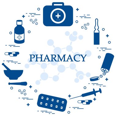 Çeşitli tıbbi cihazlar ve düzenlenen uyuşturucu ilk yardım kiti 