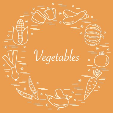 Sevimli vektör çizim farklı sonbahar mevsim sebzeleri