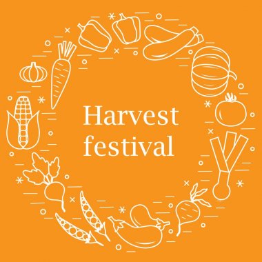 Sevimli vektör çizim farklı sonbahar mevsim sebzeleri