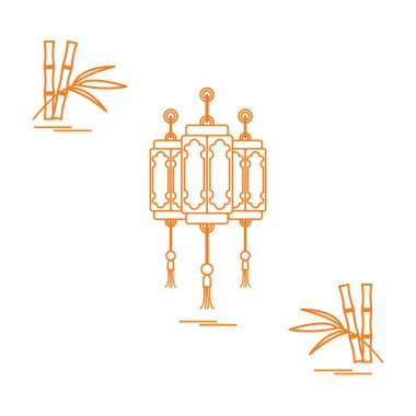 Çin fenerler ve bambu. Seyahat ve eğlence.