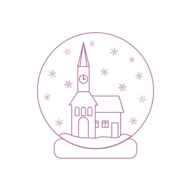 Belediye ile saat ve evin içinde vektör çizim