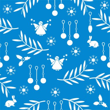 Kış Dikişsiz desen çeşitli yeni yıl ve Noel symb ile