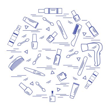 Sizin vücut bakımı için çeşitli aksesuarlar illüstrasyon vektör