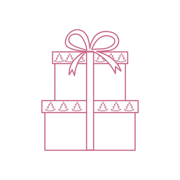 Ilustración vectorial de cajas de regalo decoradas árboles de Navidad . — Vector de stock