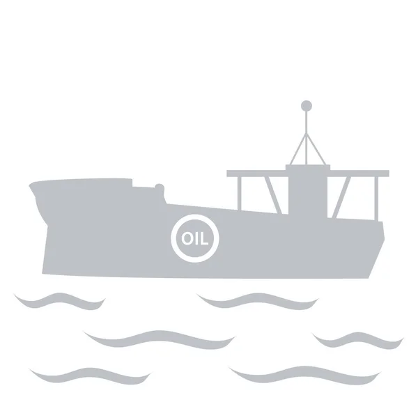 Icono estilizado del petrolero flotando sobre las olas — Archivo Imágenes Vectoriales