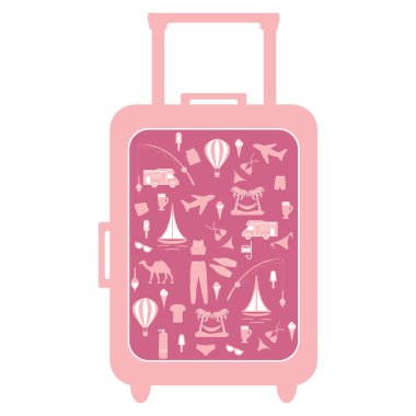 Renkli çanta güzel resim üzerinde farklı resimlerle