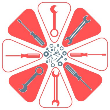 Farklı araçları ile renkli bir düzeni güzel resim 