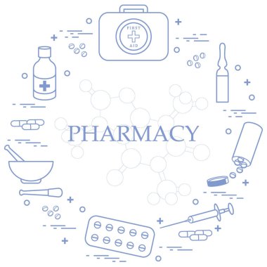 Çeşitli tıbbi cihazlar ve düzenlenen uyuşturucu ilk yardım kiti 