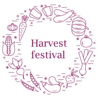 Sevimli vektör çizim farklı sonbahar mevsim sebzeleri