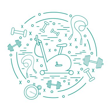 Spor ekipmanları arran farklı türde vektör çizim