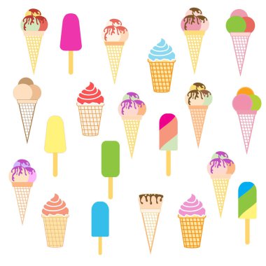 Lezzetli dondurma çeşitli renkli resim 