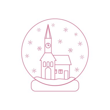 Belediye ile saat ve evin içinde vektör çizim