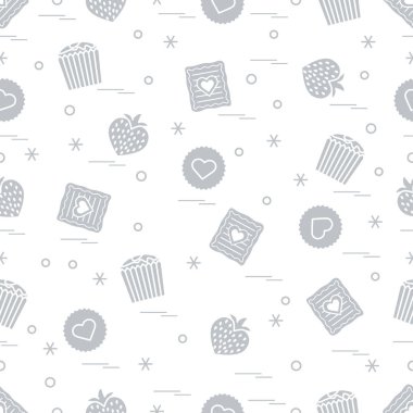 Şirin seamless modeli farklı romantik tatlılar. Aşk conce