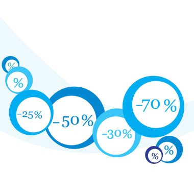 Pazarlar ve dükkanlar için çeşitli indirimler vektör çizim.