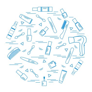 Sizin vücut bakımı için çeşitli aksesuarlar illüstrasyon vektör