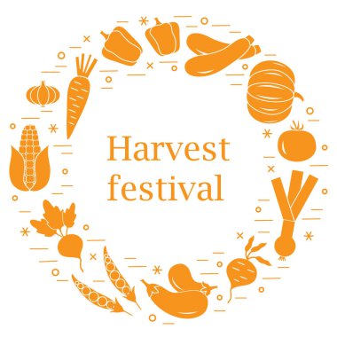 Sevimli vektör çizim farklı sonbahar mevsim sebzeleri