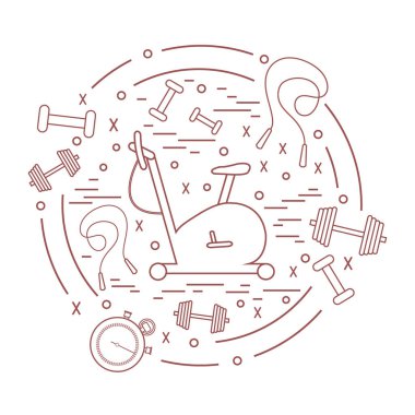 Spor ekipmanları arran farklı türde vektör çizim