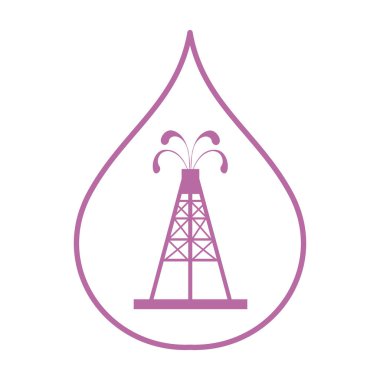 Siluet petrol teçhizat spurting çeşmeler ile stilize simgesi 