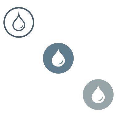 Üç renkli yakıt damlacıkları silueti c olarak stilize simgesi