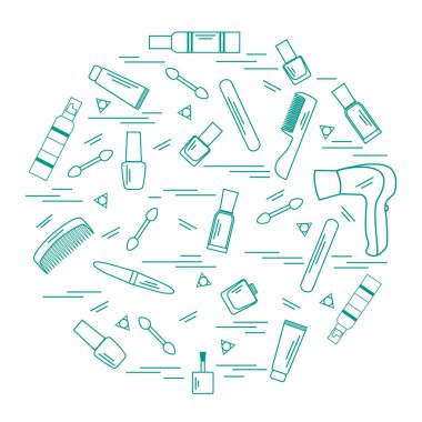 Sizin vücut bakımı için çeşitli aksesuarlar illüstrasyon vektör