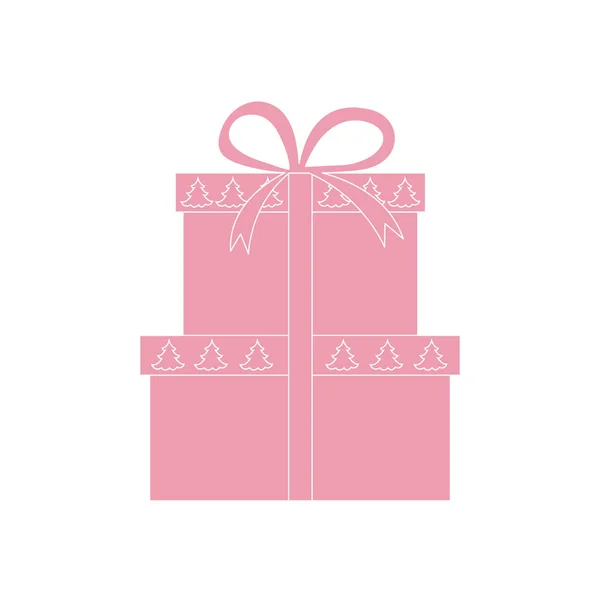 Ilustración vectorial de cajas de regalo decoradas árboles de Navidad . — Vector de stock