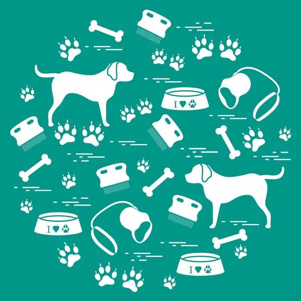 Bir CI düzenlenmiş köpek bakımı için sevimli vektör çizim ürünler