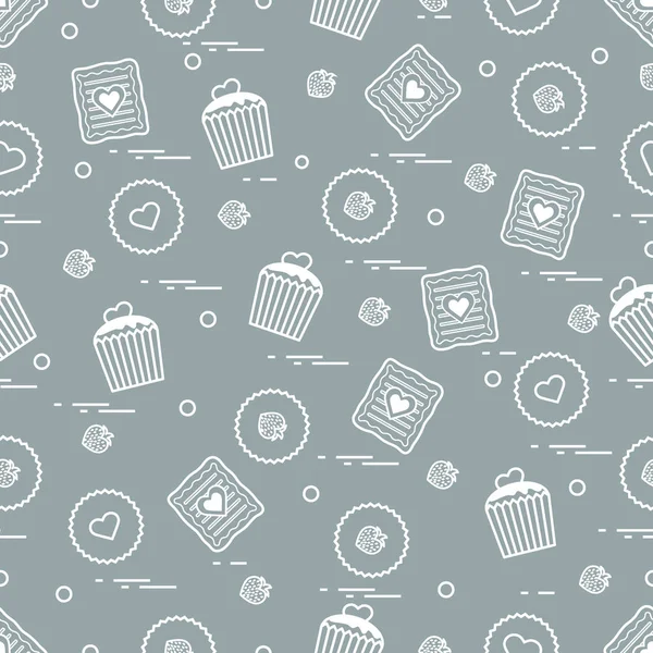 Şirin seamless modeli farklı romantik tatlılar. Aşk conce