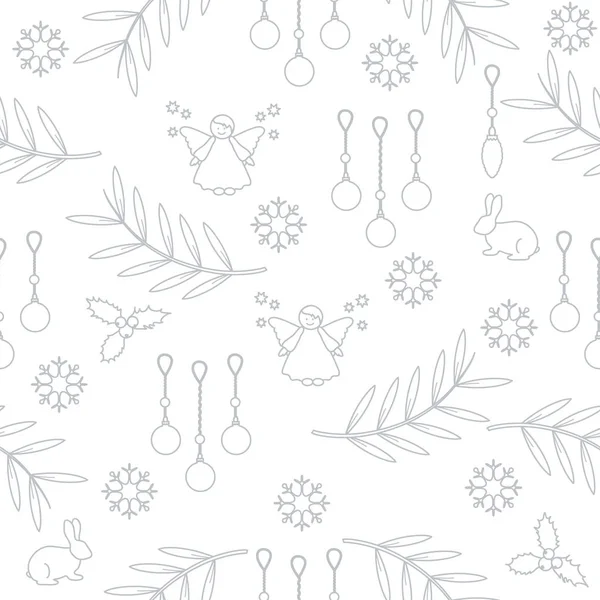 Kış Dikişsiz desen çeşitli yeni yıl ve Noel symb ile