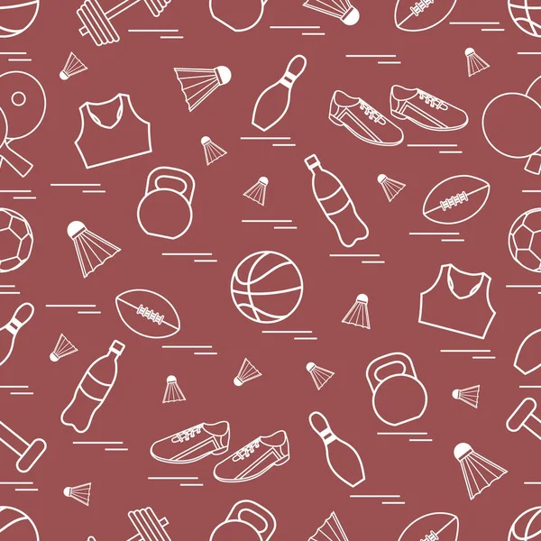 Spor konulu seamless modeli. Vektör çizim spor