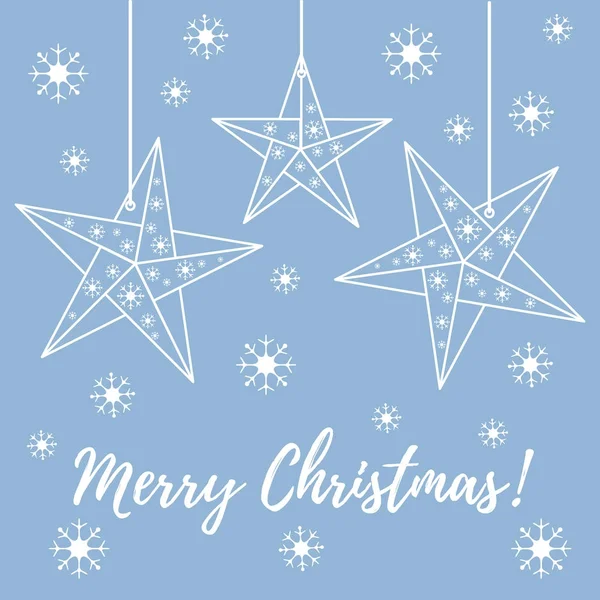 Vektör çizim kar taneleri ve üç yıldız origami ile kat