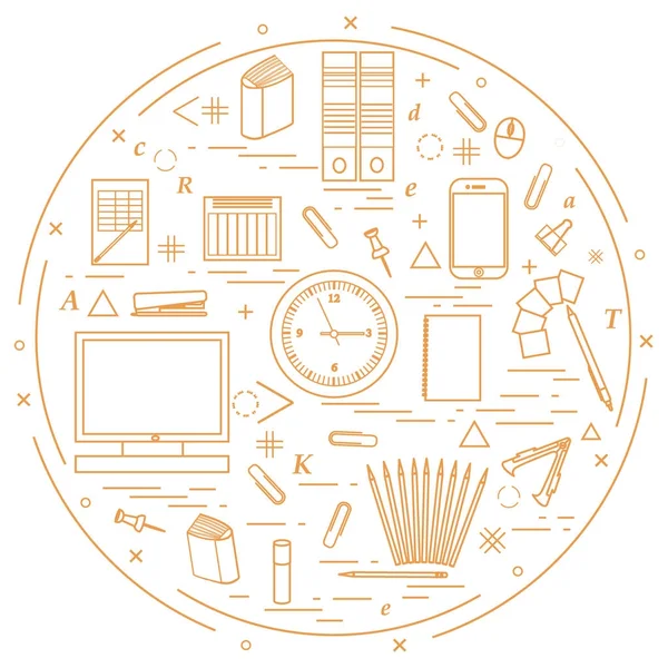 Herkesdaire oluşturacak şekilde düzenlenmiş farklı office nesneleri kümesi. Dahil olmak üzere 