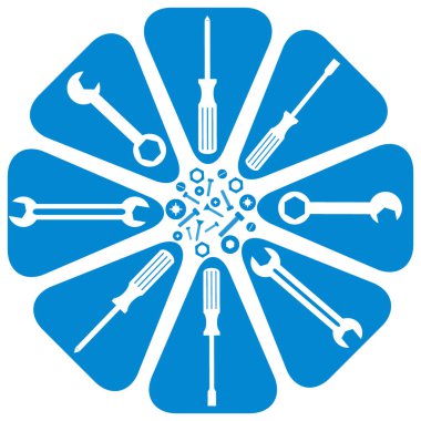 Farklı araçları ile renkli bir düzeni güzel resim 