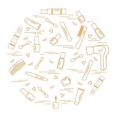 Sizin vücut bakımı için çeşitli aksesuarlar illüstrasyon vektör