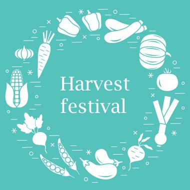 Sevimli vektör çizim farklı sonbahar mevsim sebzeleri