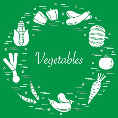 Sevimli vektör çizim farklı sonbahar mevsim sebzeleri