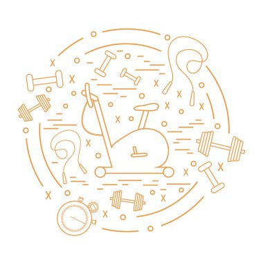 Spor ekipmanları arran farklı türde vektör çizim