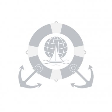 Dalgalar üzerinde bir gl yelken renkli bir yat stilize simgesi