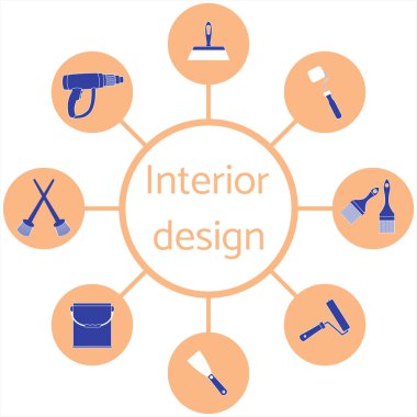 Pr için farklı araçlar ile renkli bir düzeni güzel resim