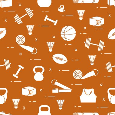 Spor malzemeleri ile desen. Sağlıklı yaşam tarzı.