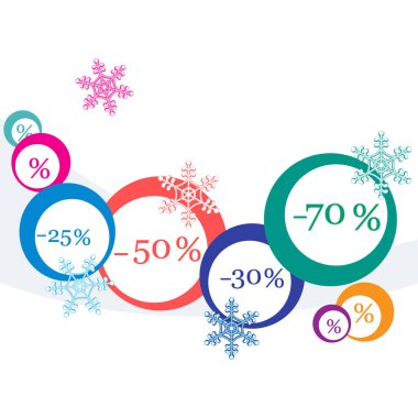 Pazarlar ve dükkanlar için çeşitli indirimler vektör çizim.