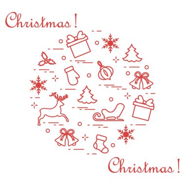 Yeni yıl ile Noel simgeleri Herkesdaire oluşturacak şekilde düzenlenmiştir. Kış elem