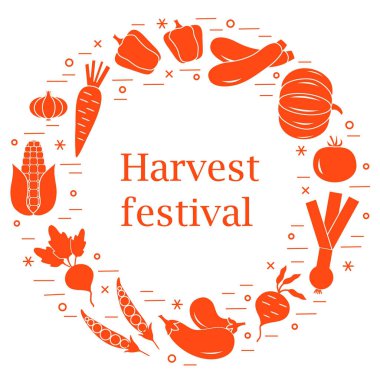 Sevimli vektör çizim farklı sonbahar mevsim sebzeleri