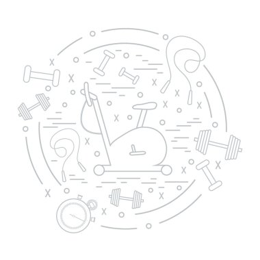 Spor ekipmanları arran farklı türde vektör çizim